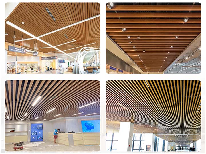 wood grain aluminium strip ceiling