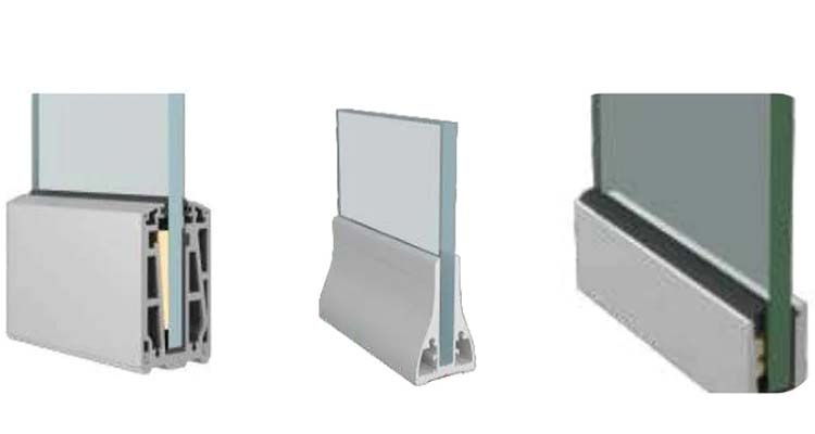 1303A aluminium profile for glass railing