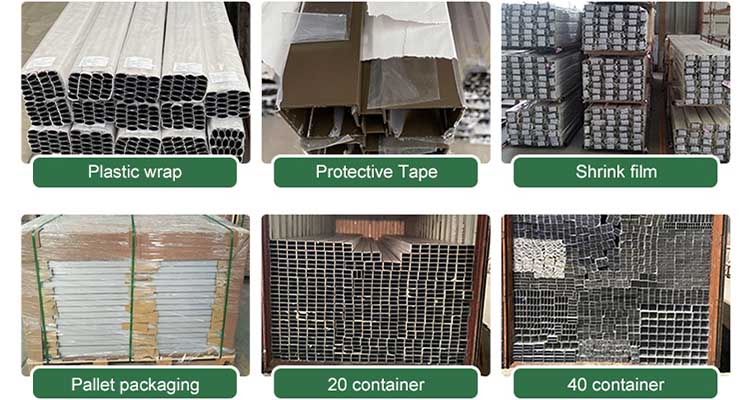 packign for anodzied alumium extrusions